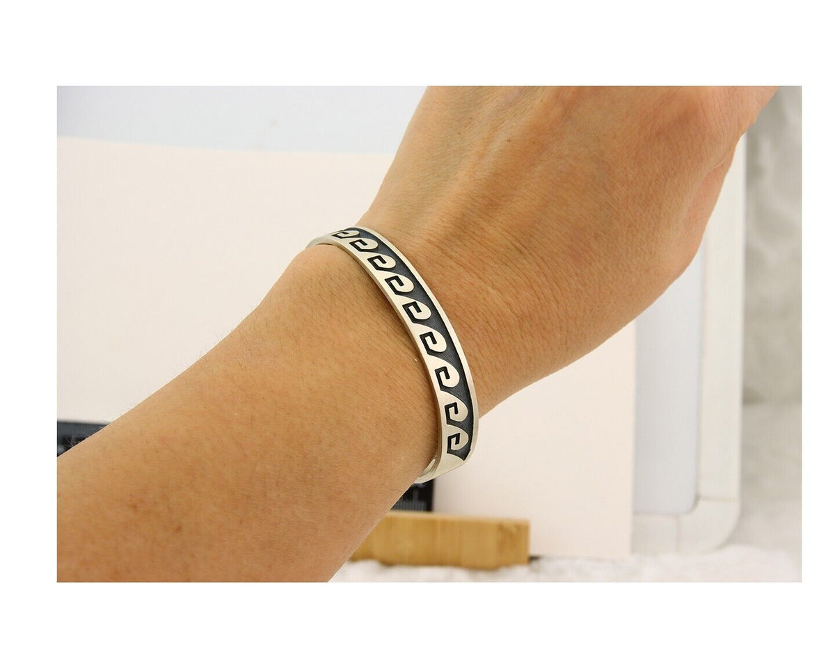 Hopi Bracelet 925 Silver Handmade Signed Darren Seweyestewa C.80's