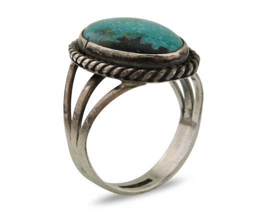 Navajo Handmade Ring 925 Silver Turquoise Native American Artist C.80's