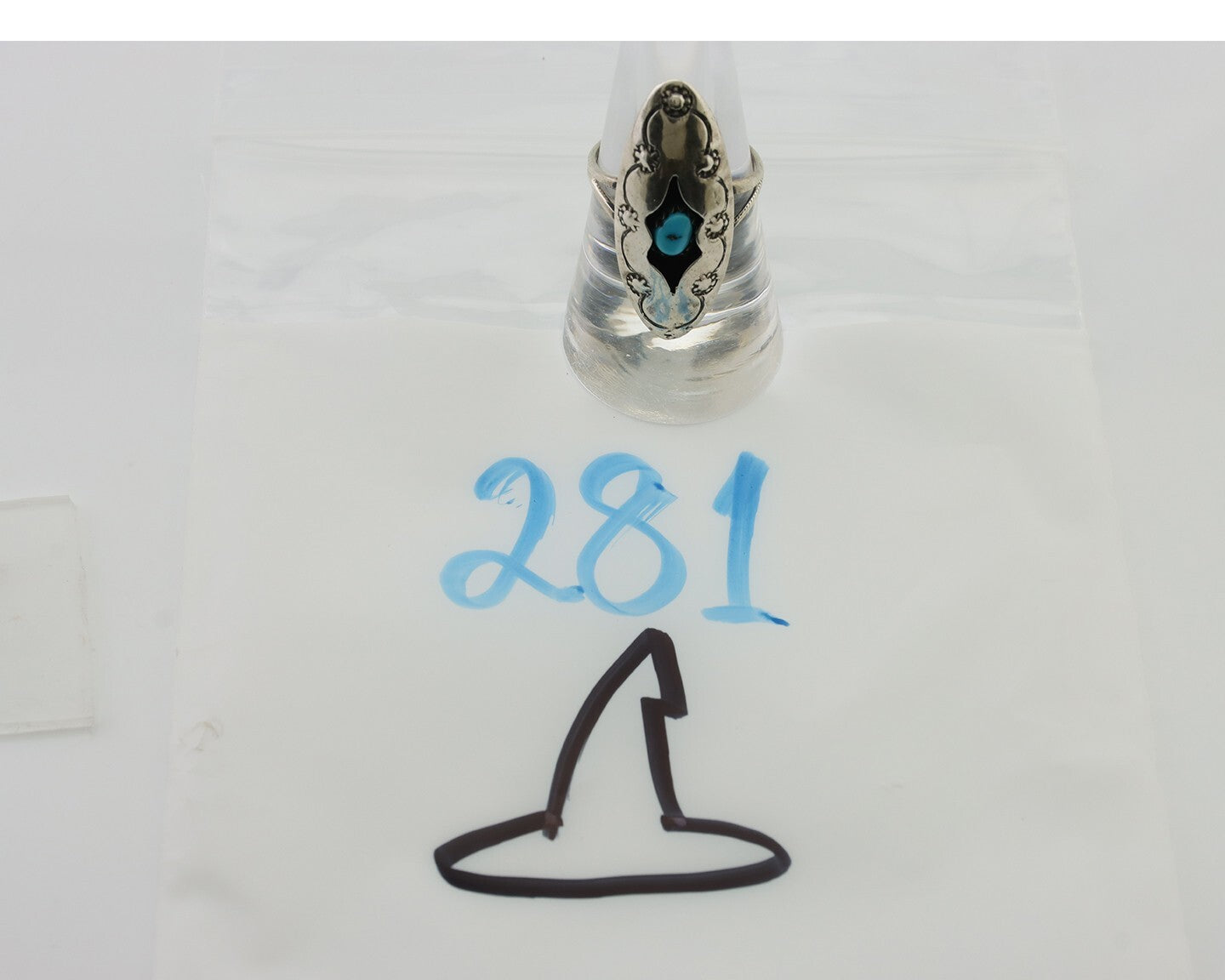 Navajo Ring 925 Silver Natural Blue Turquoise Native American Artist C.80's