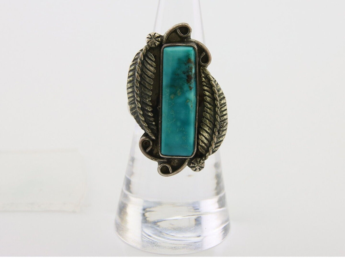 Navajo Handmade Ring 925 Silver Natural Turquoise Native Artist C.80's