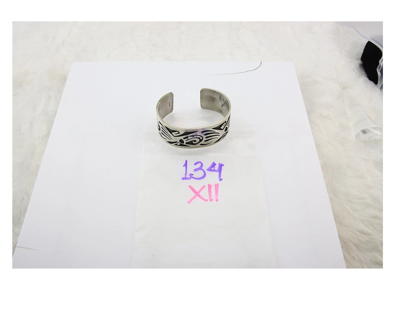 Navajo Cuff Bracelet Sterling Silver Handmade Vintage Native Artist