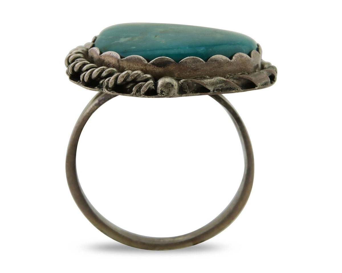 Men Navajo Ring 925 Silver Turquoise Native American Artist C.80's