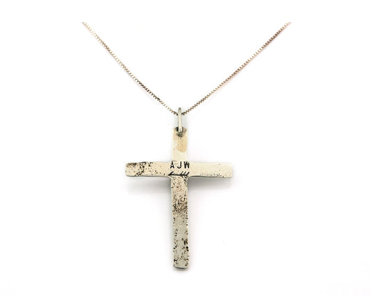 Navajo Cross Necklace Sterling Silver Coral Authentic Signed Arthur Williams