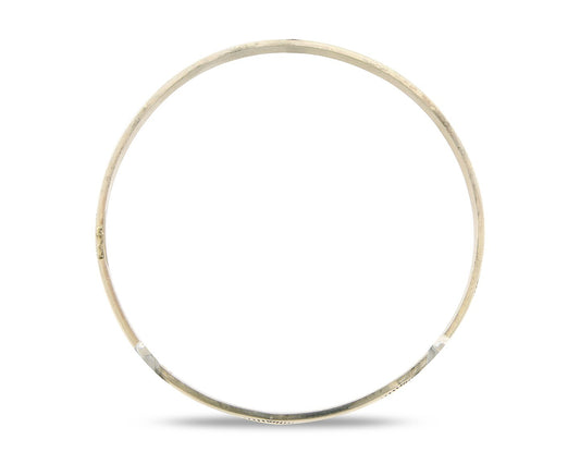 Navajo Bangle Bracelet 925 Silver Hand Stamped Twist Native American Artist C80s