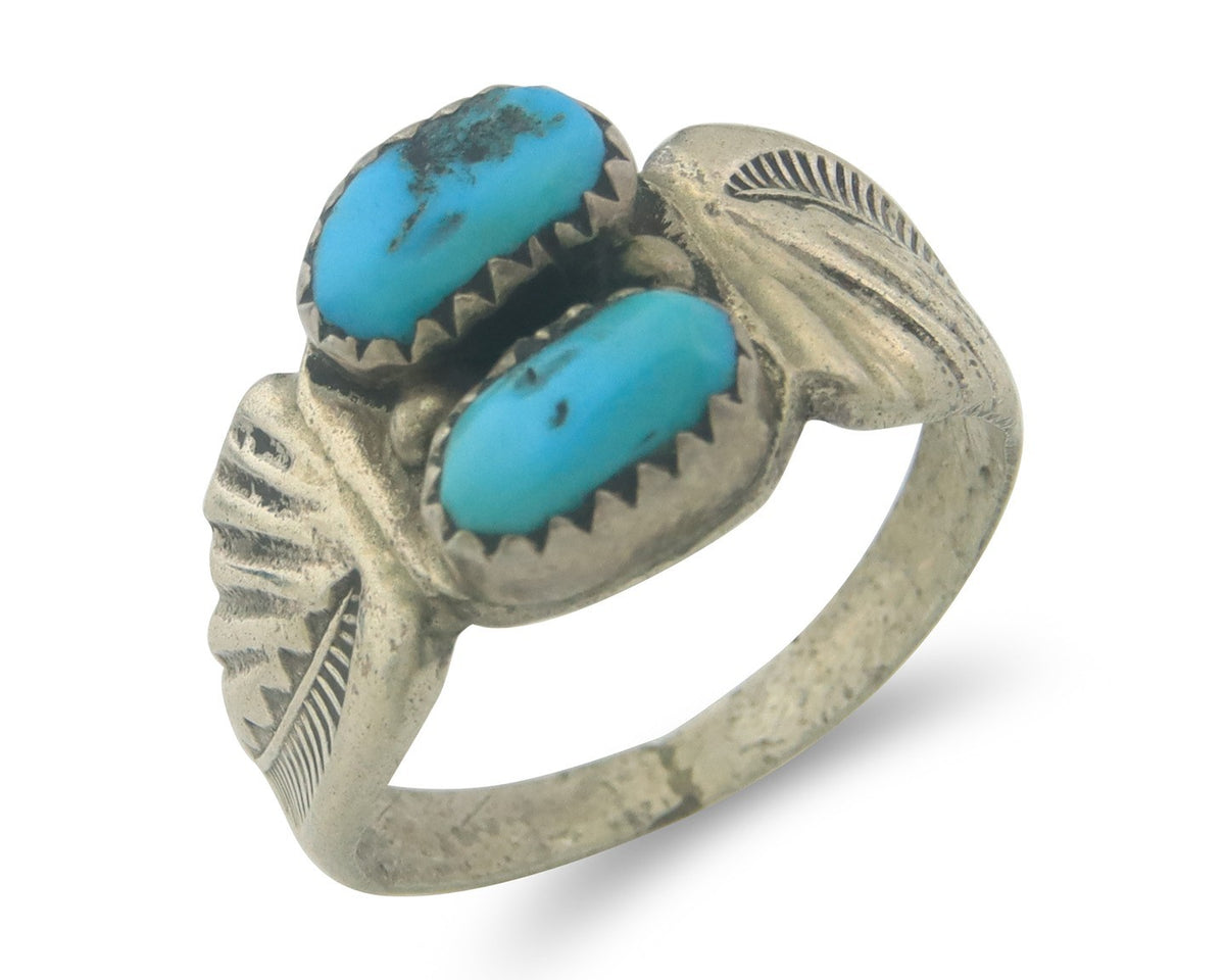 Navajo Ring Sterling Silver Authentic Vintage Turquoise Size 9.5