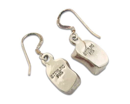 Navajo Earrings 925 Silver Natural Coral Native American Artist C.80's