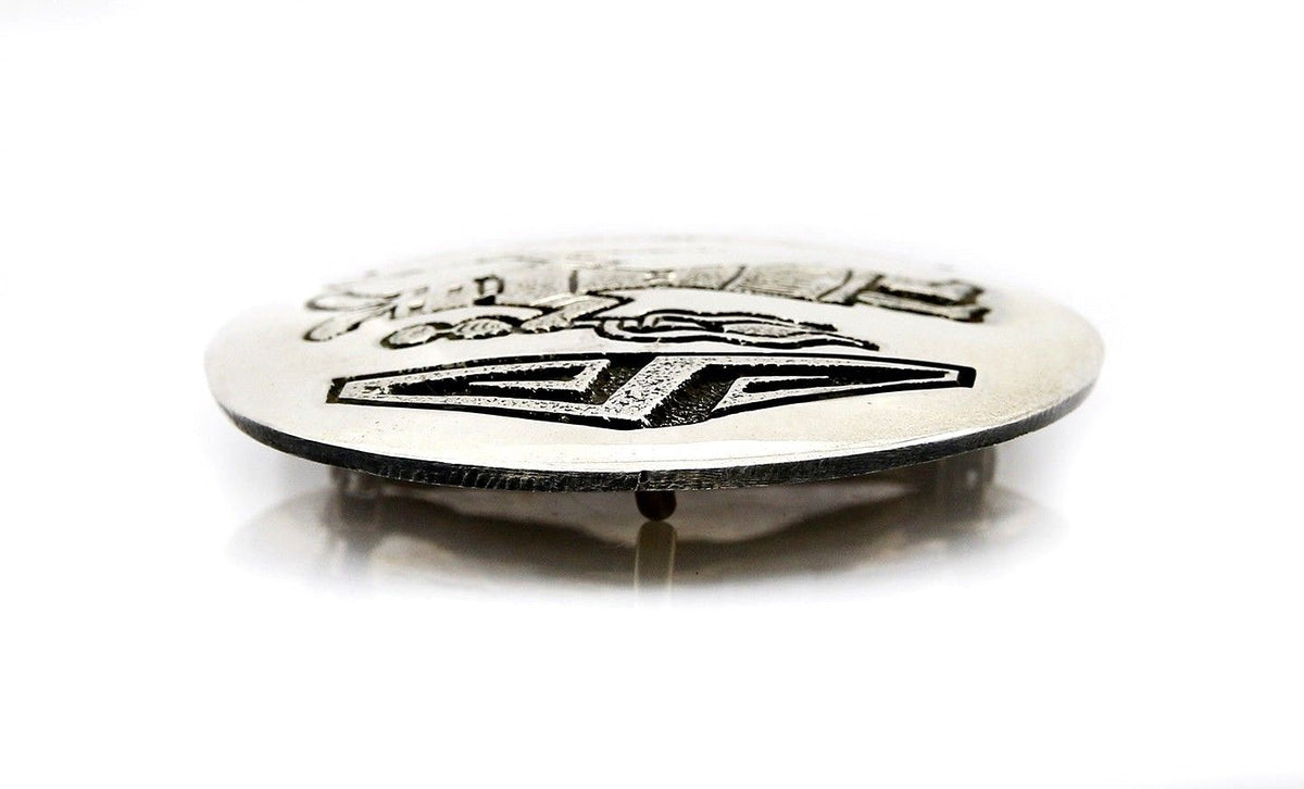 VTG Navajo Signed Bernice Bonney Rain Dancer .925 Silver Belt Buckle