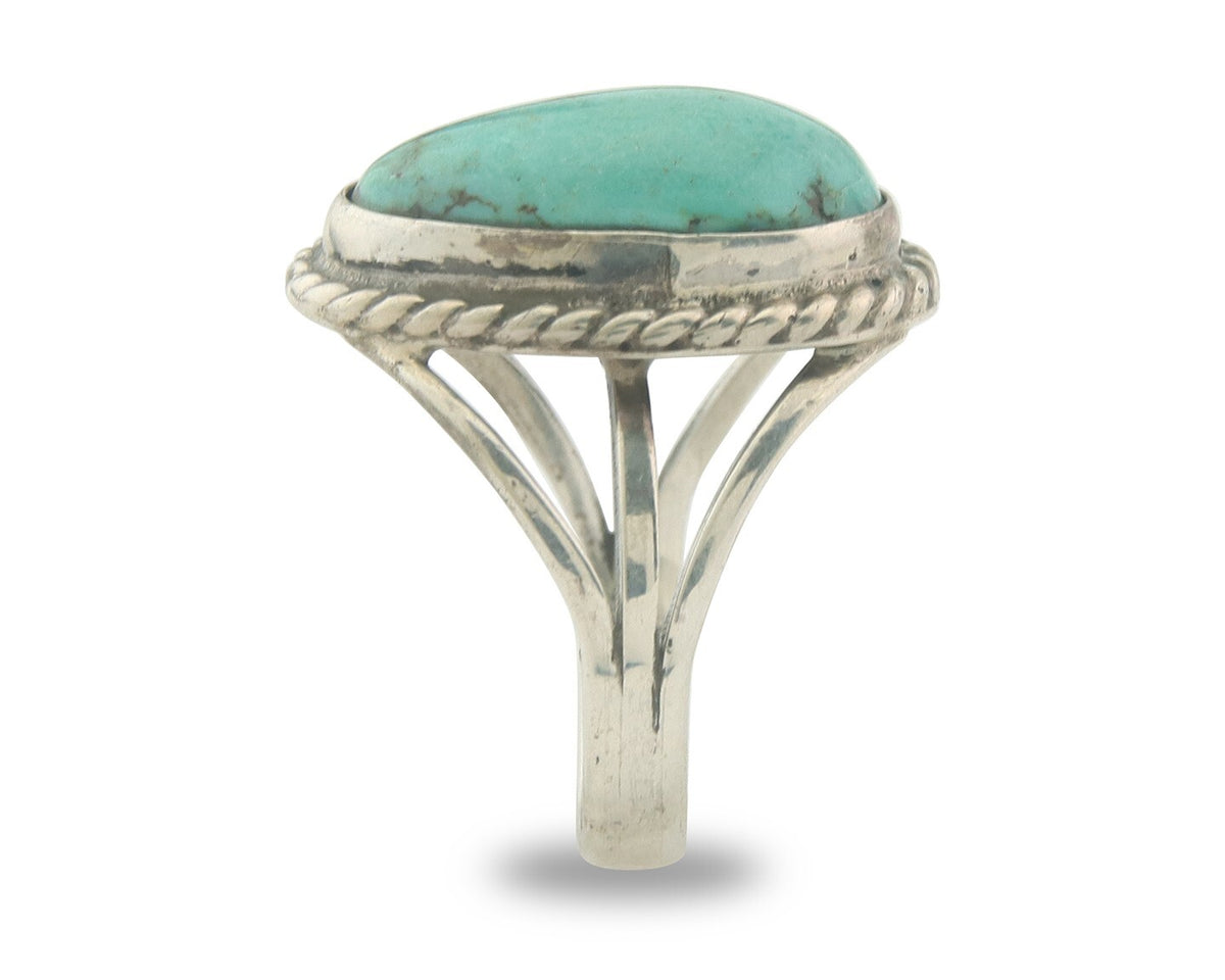 Vintage Navajo Ring 925 Sterling Authentic Santa Rita Turquoise Size 6.5