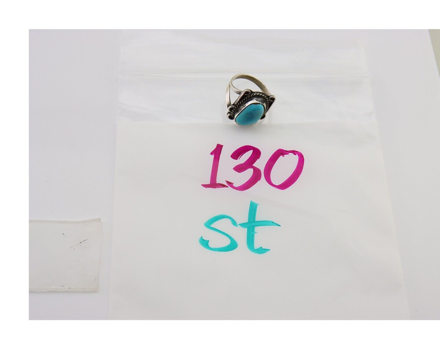 Navajo Ring 925 Sterling Silver Natural Turquoise Native American Artist C.80's