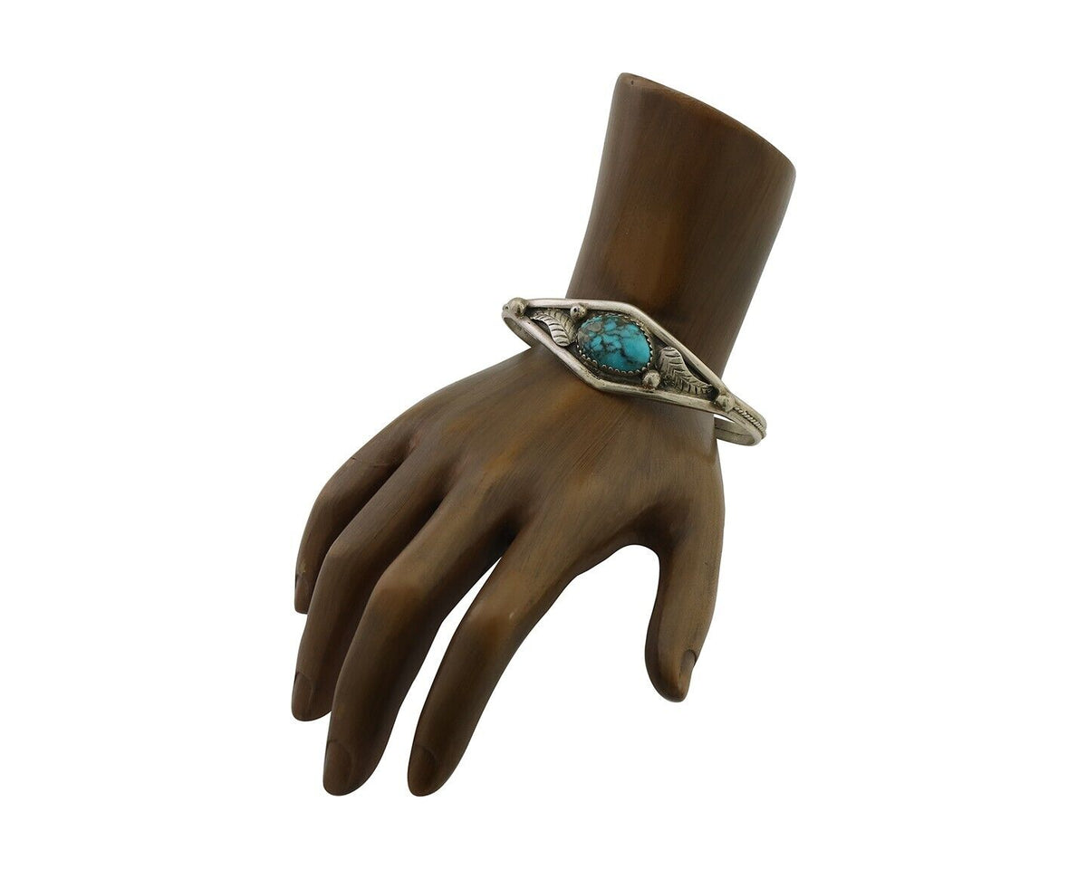 Navajo Handmade Bracelet 925 Silver Arizona Turquoise Native American C.80's