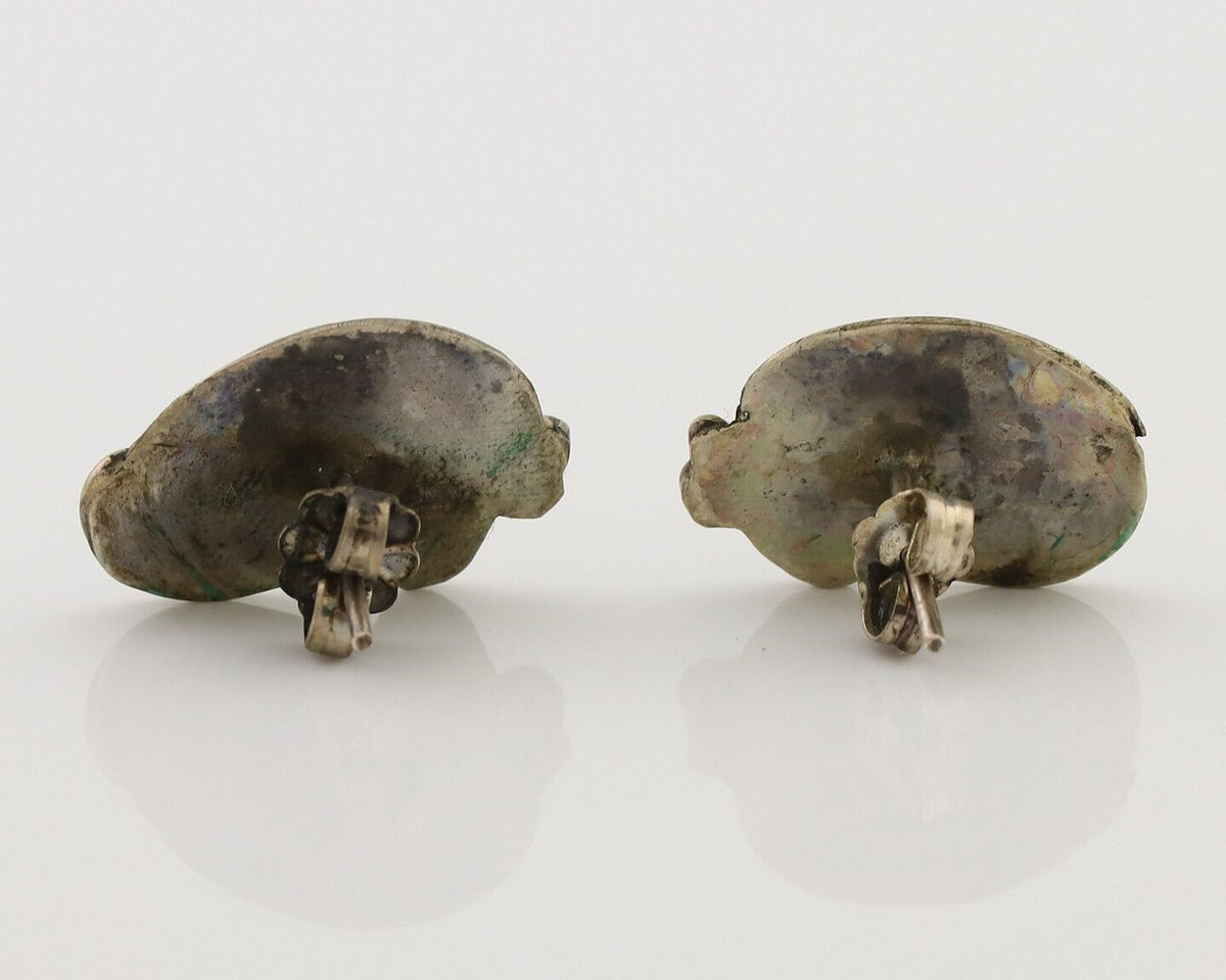 Navajo Earrings 925 Silver Natural Turquoise Native American Artist C.80's