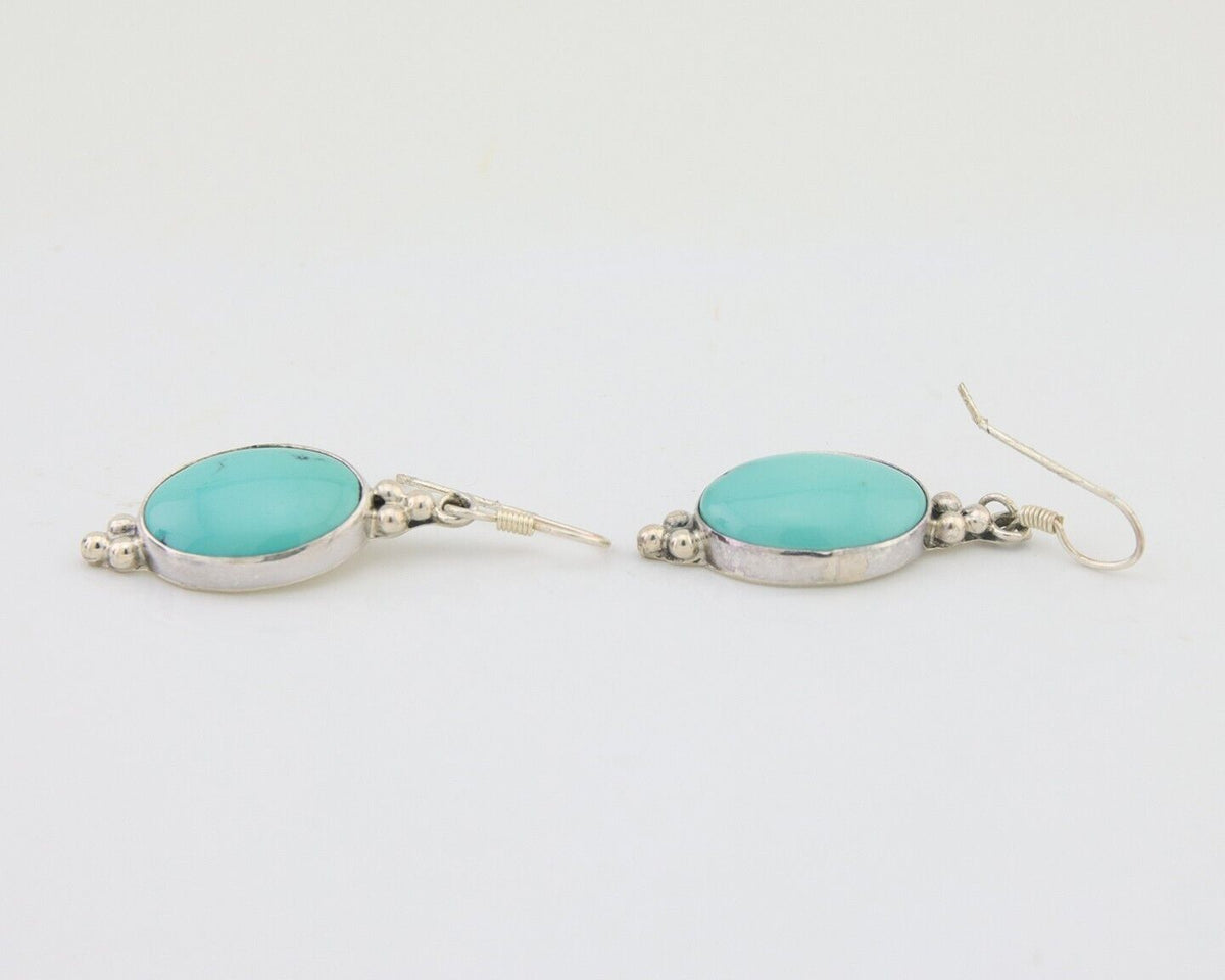 Navajo Dangle Earrings 925 Natural Turquoise Native Inca Mfg C.80's