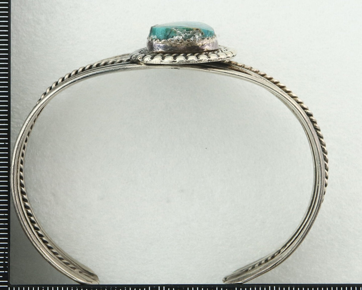 Vintage Navajo Bracelet 925 Silver Blue Turquoise Signed Kay Johnson