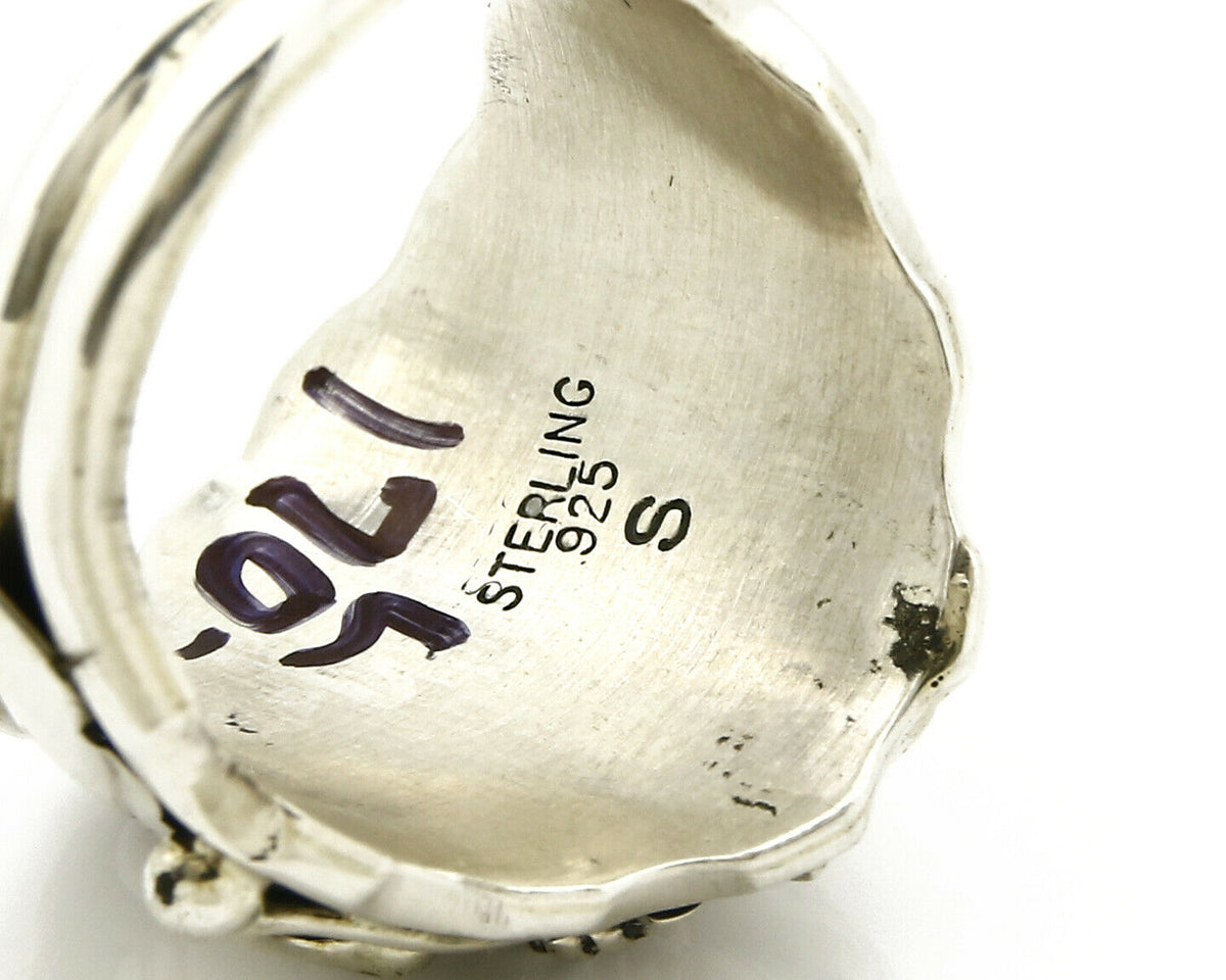 Navajo Eagle Ring .925 SOLID Silver & 12k GF Handmade Signed Artist S Circa 1980
