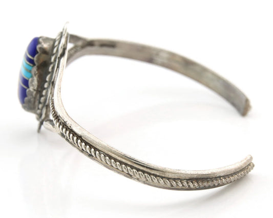 Navajo Cuff Bracelet Sterling Silver Handmade Vintage Gemstone