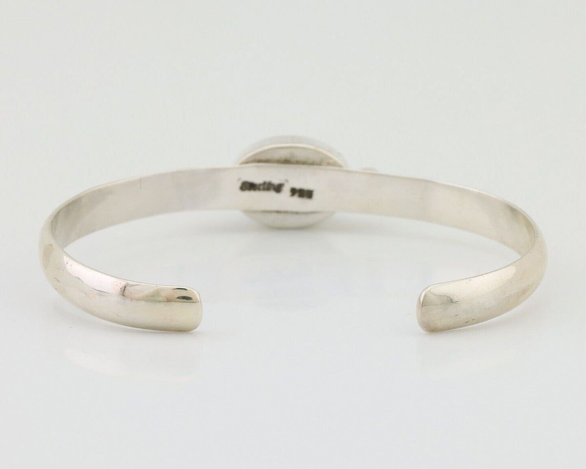 Navajo Cuff Bracelet 925 Silver Natural Blue Turquoise Native American C.80's