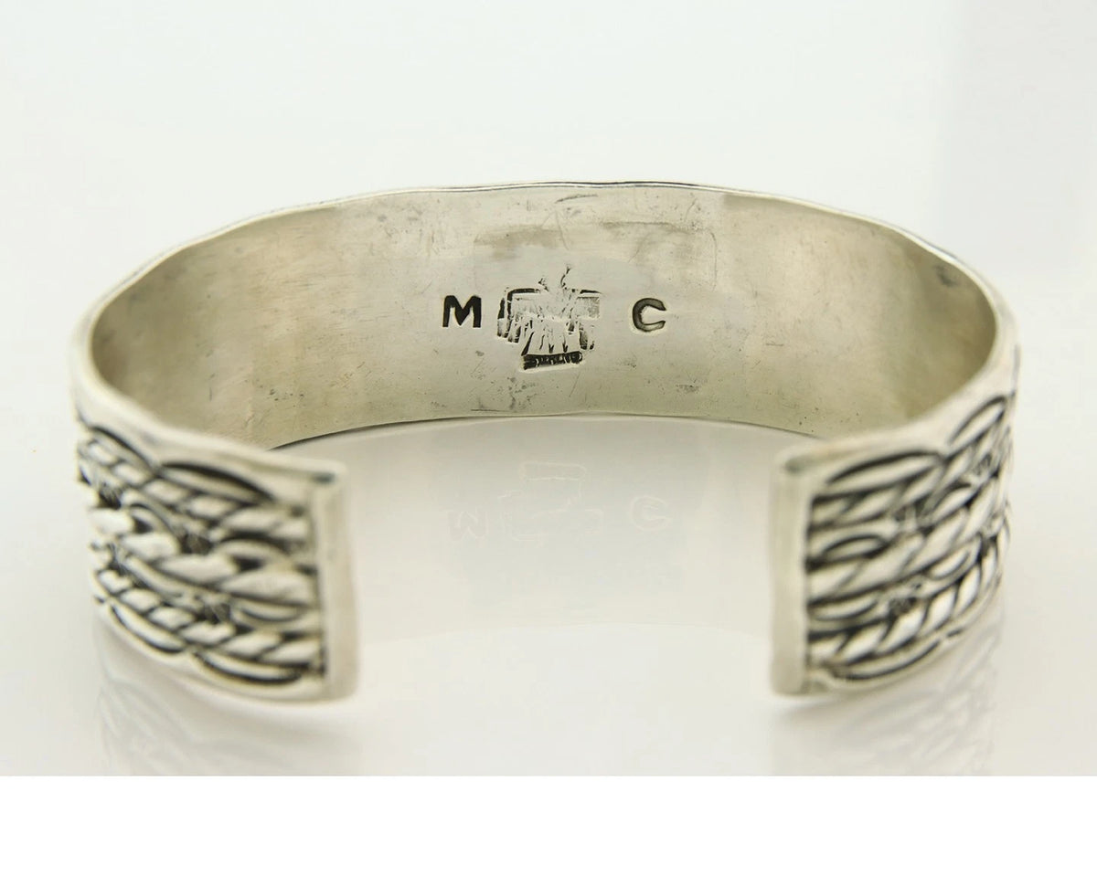 Navajo Cuff Bracelet 925 Sterling Silver Vintage Handmade Signed MC