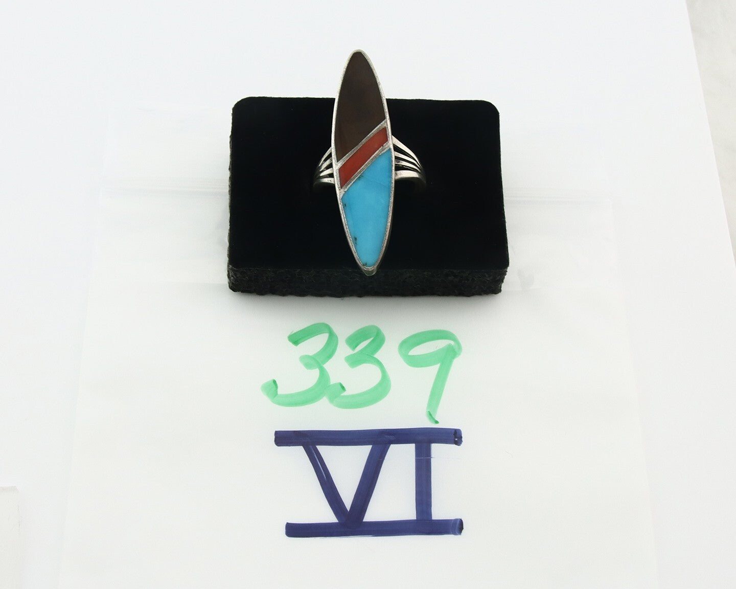 Vintage Navajo Ring 925 Sterling Silver Turquoise Handmade Size 7.5