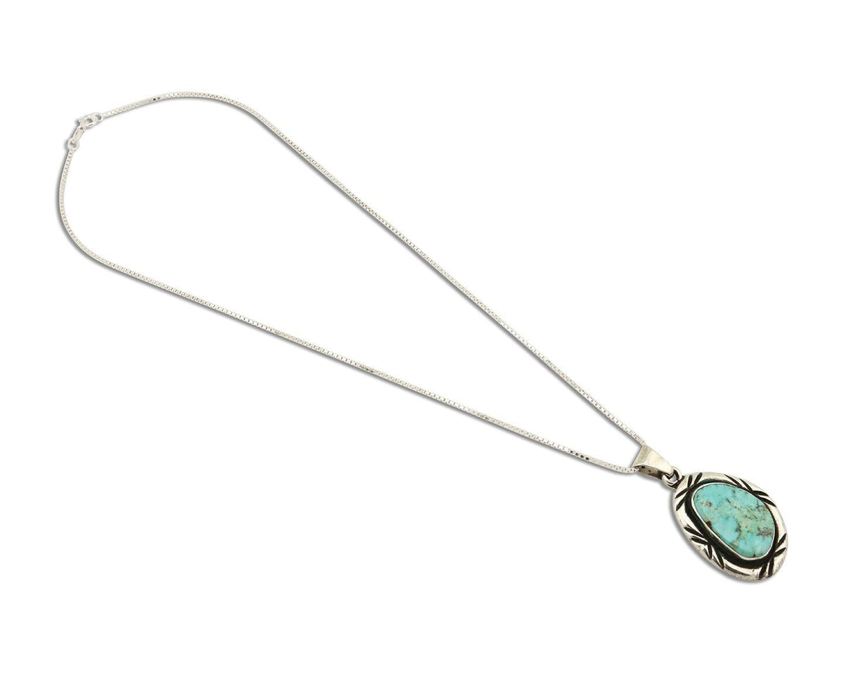 Navajo Necklace 925 Silver Spiderweb Turquoise Signed C Montoya C.80's