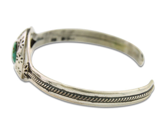 Navajo Cuff Bracelet 925 Silver Turquoise Cuff Native American Artist C.80's