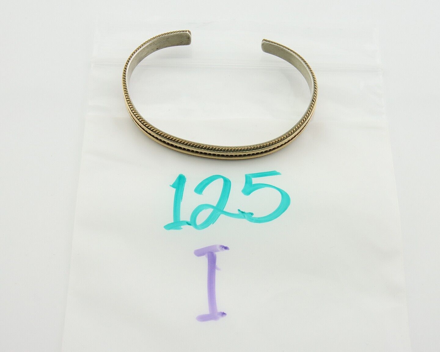 Navajo Bracelet 925 Silver & 12K Gold Cuff Artist Signed TAHE C.80's