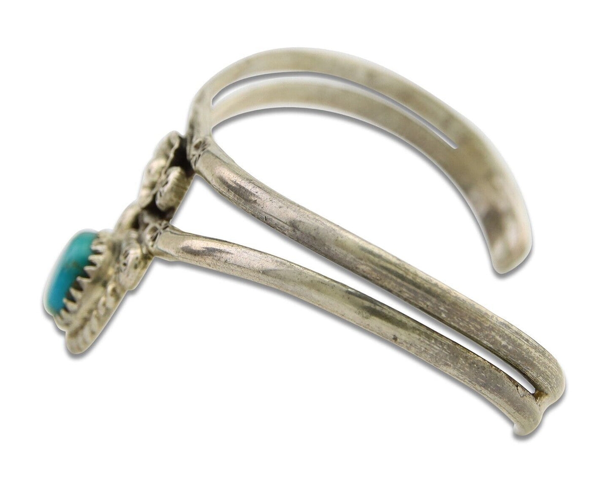 Navajo Cuff Bracelet 925 Silver Turquoise Cuff Native American Artist C.80's