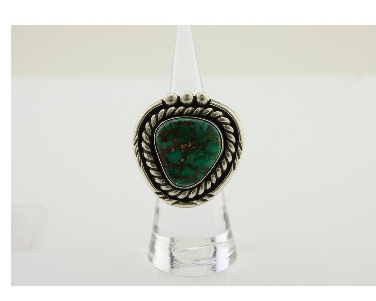 Navajo Ring 925 Silver Gem Grade Turquoise Native American Artist C.80's