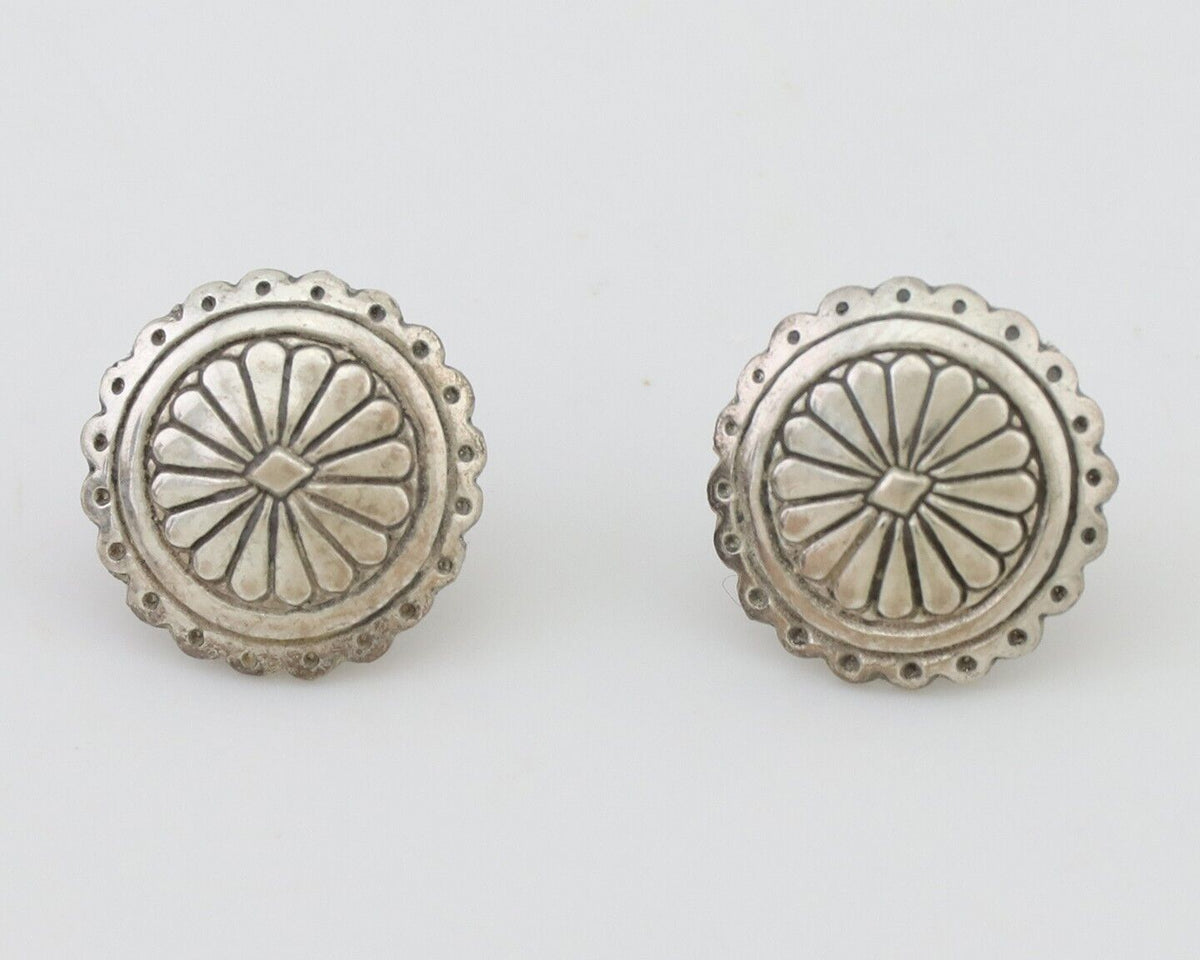 Navajo Small Shield Earrings 925 Silver Native American Artist C.80's