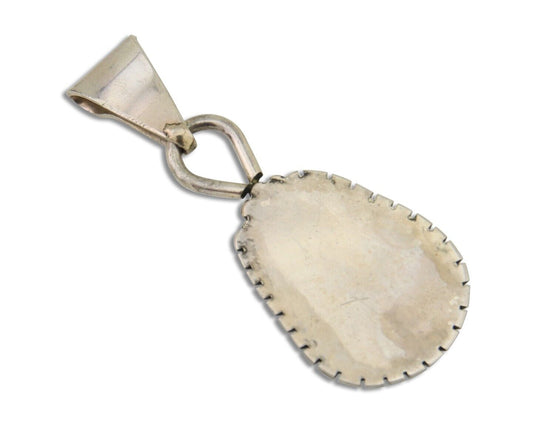 Navajo Sleeping Beauty Turquoise Pendant 925 Silver Signed Tony Guerro C.80's