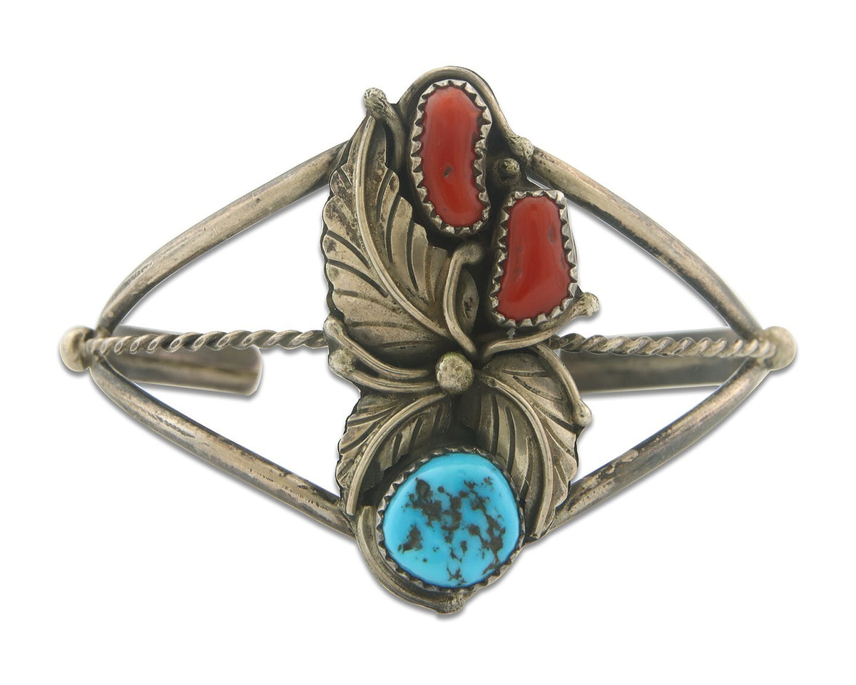 Vintage Navajo Bracelet 925 Silver Handmade Authentic Gemstone Signed C Yazzie