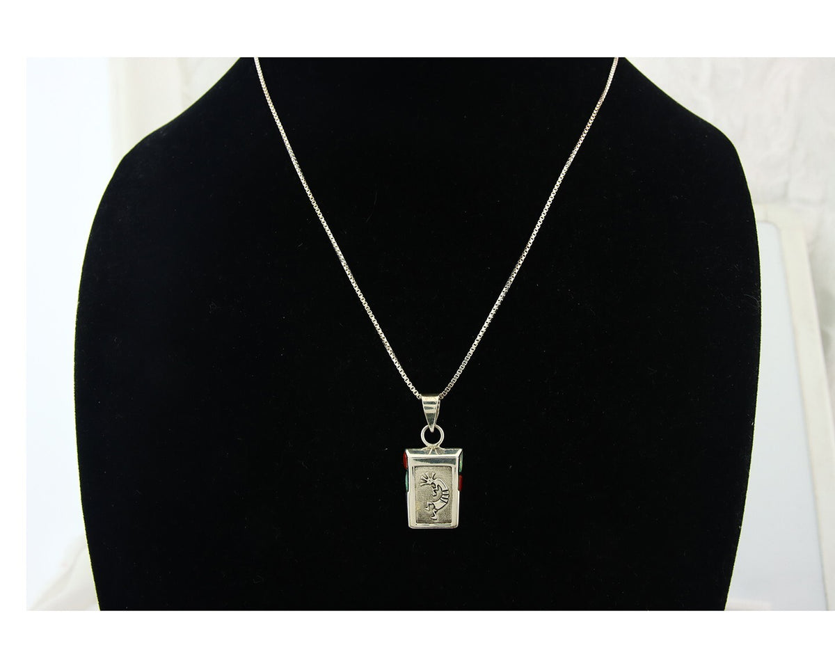 Navajo Sterling Silver Necklace Handmade Authentic Vintage Signed Leonard Jim