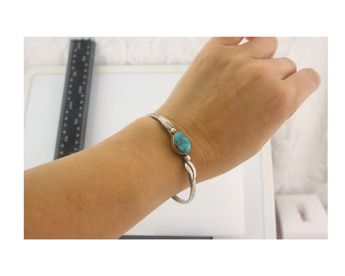 Vintage Navajo Bracelet 925 Silver Turquoise Traditional Handmade Authentic