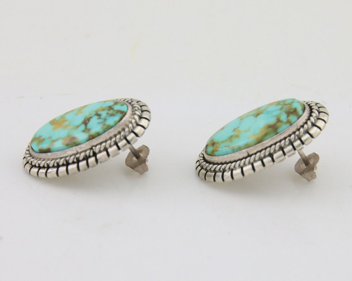 Navajo Dangle Earrings 925 Natural Turquoise Signed M GUERRO C.80's