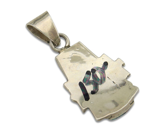 Navajo Pendant 925 Silver Natural Gemstone Handmade Native American Artist C80s