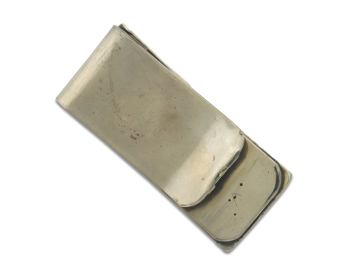 Navajo Money Clip 925 Silver & 999 Nickle Hand Stamp Native American Artist C80s