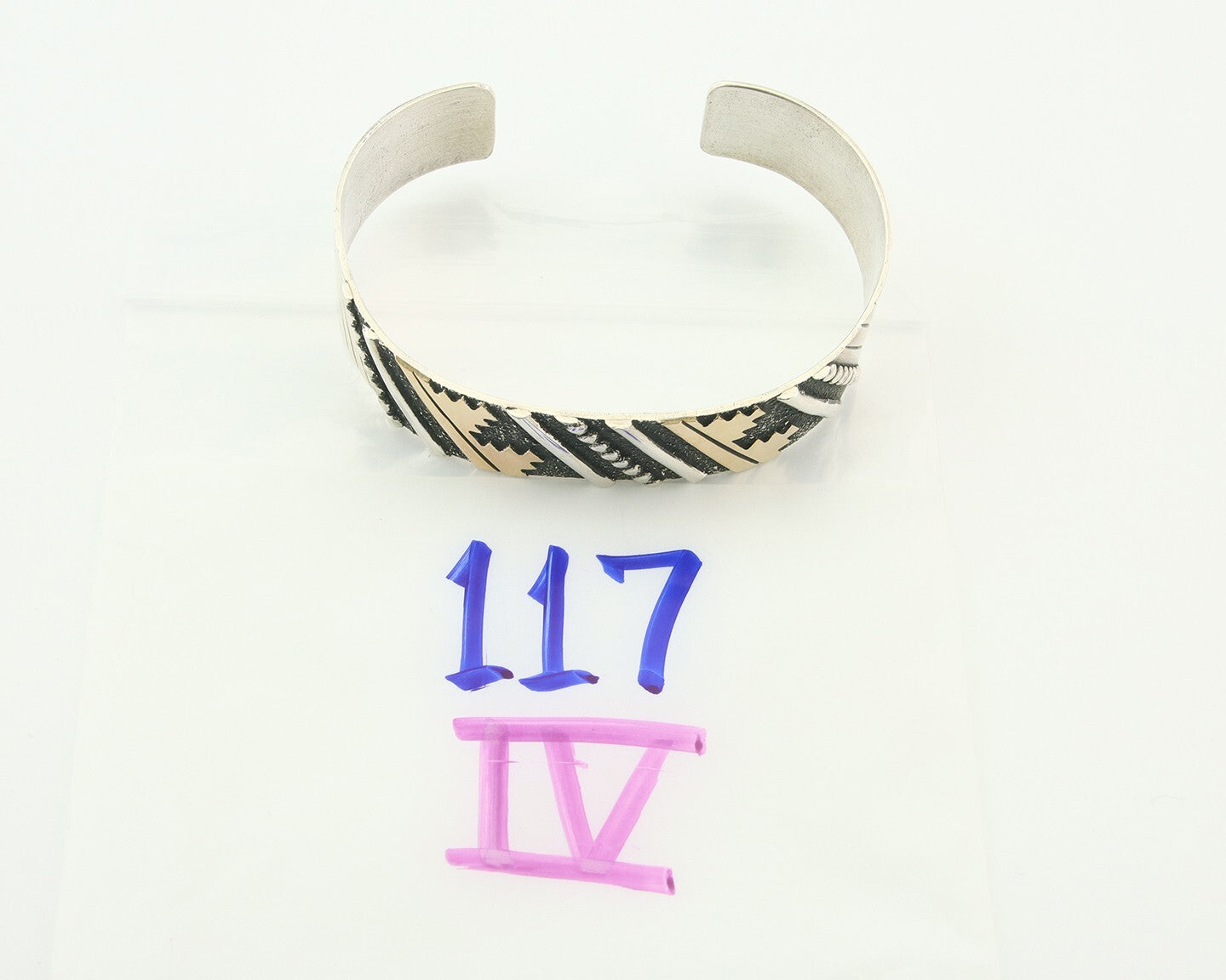 Navajo Bracelet Gold & 925 Silver Handmade 16 mm Wide Signed Thomas Singer C80s