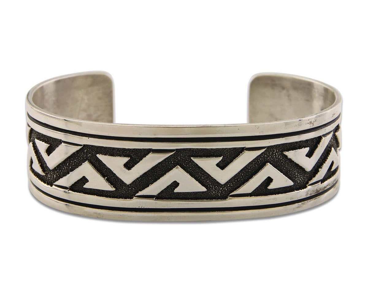 Navajo Bracelet 925 Silver Handmade Cuff Artist Signed Tommy Singer C.80's