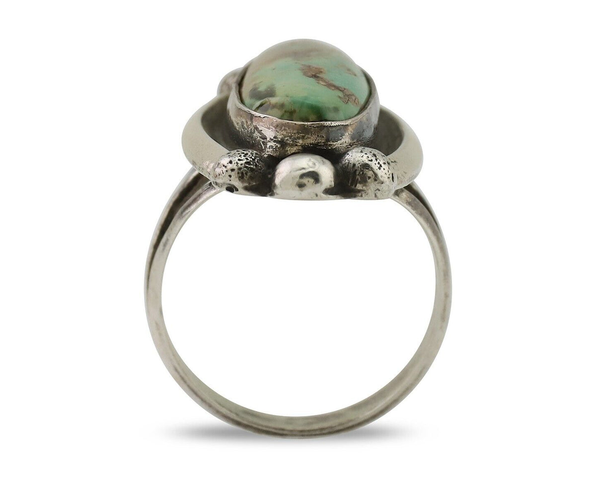 Navajo Turquoise Ring 925 Silver Native Artist Signed Sunrise Size 6.0 C.80's