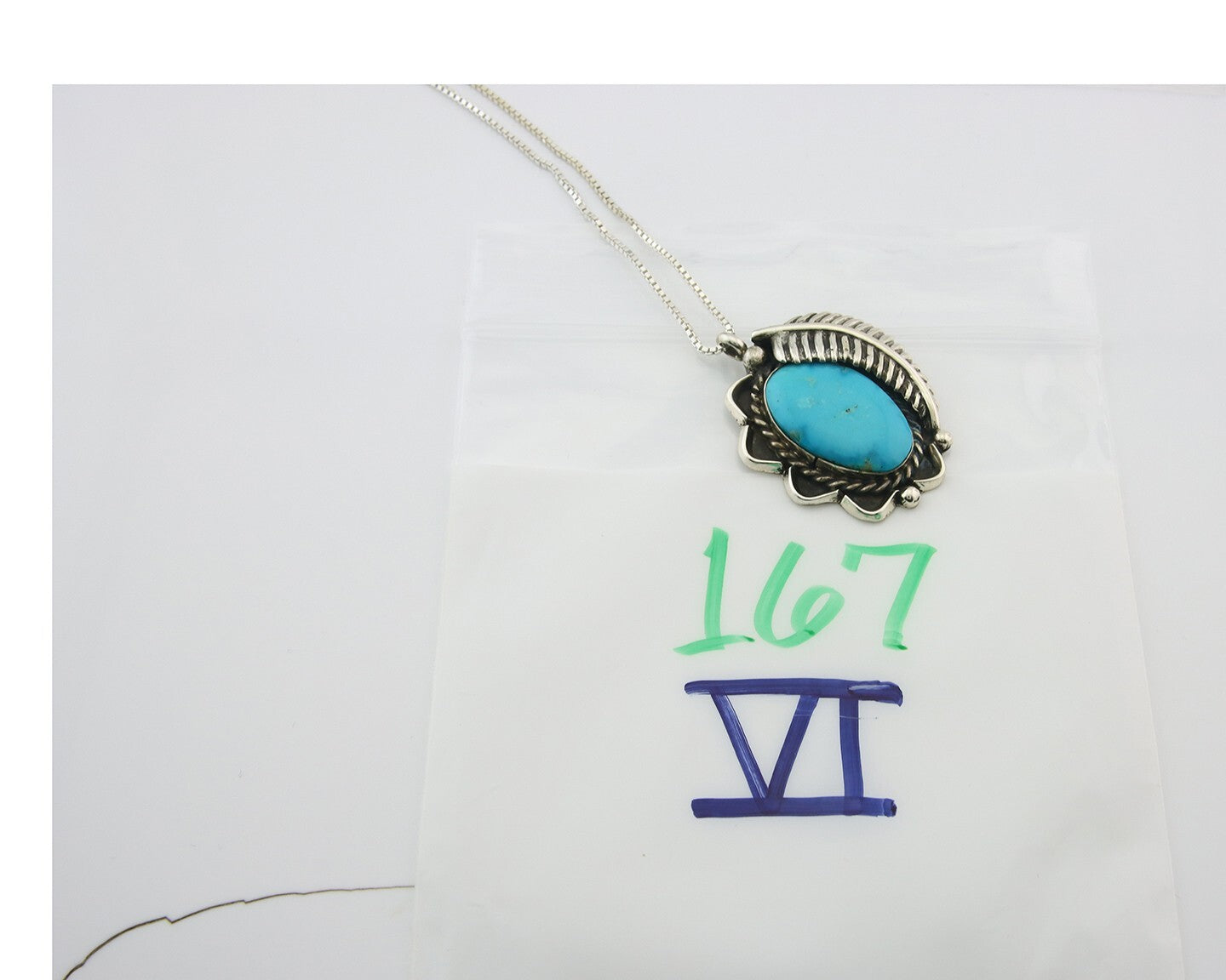 Navajo Sterling Silver Necklace Authentic Turquoise Vintage Handmade