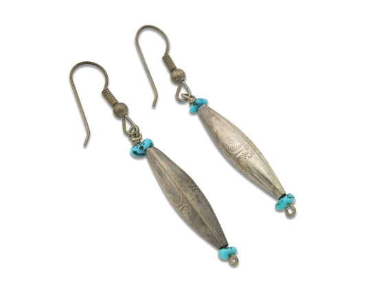 Navajo Earrings 925 Silver Natural Turquoise Native American Artist C.80's