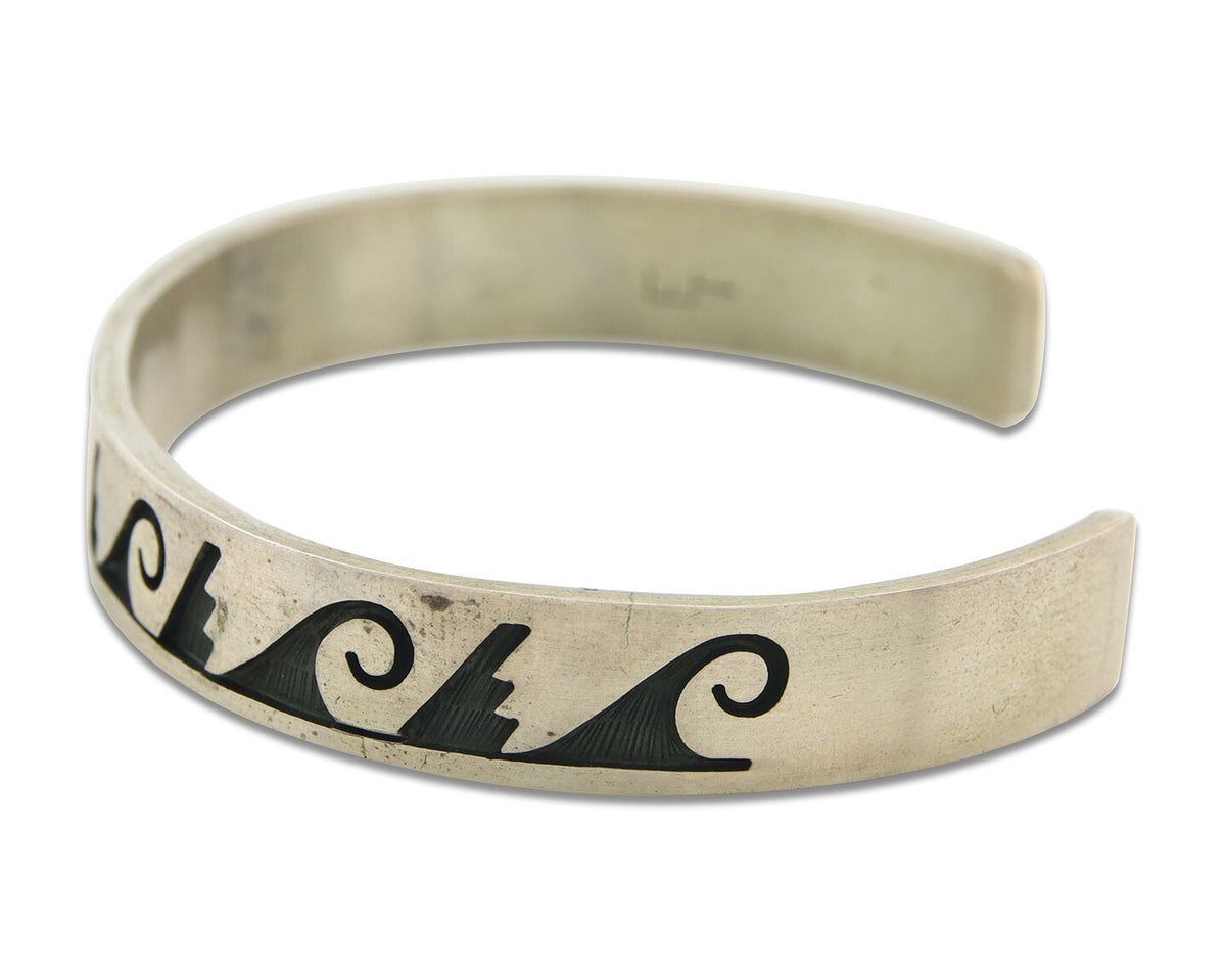 Vintage Hopi Bracelet 925 Silver Signed Effie Tawahongva & ML Authentic