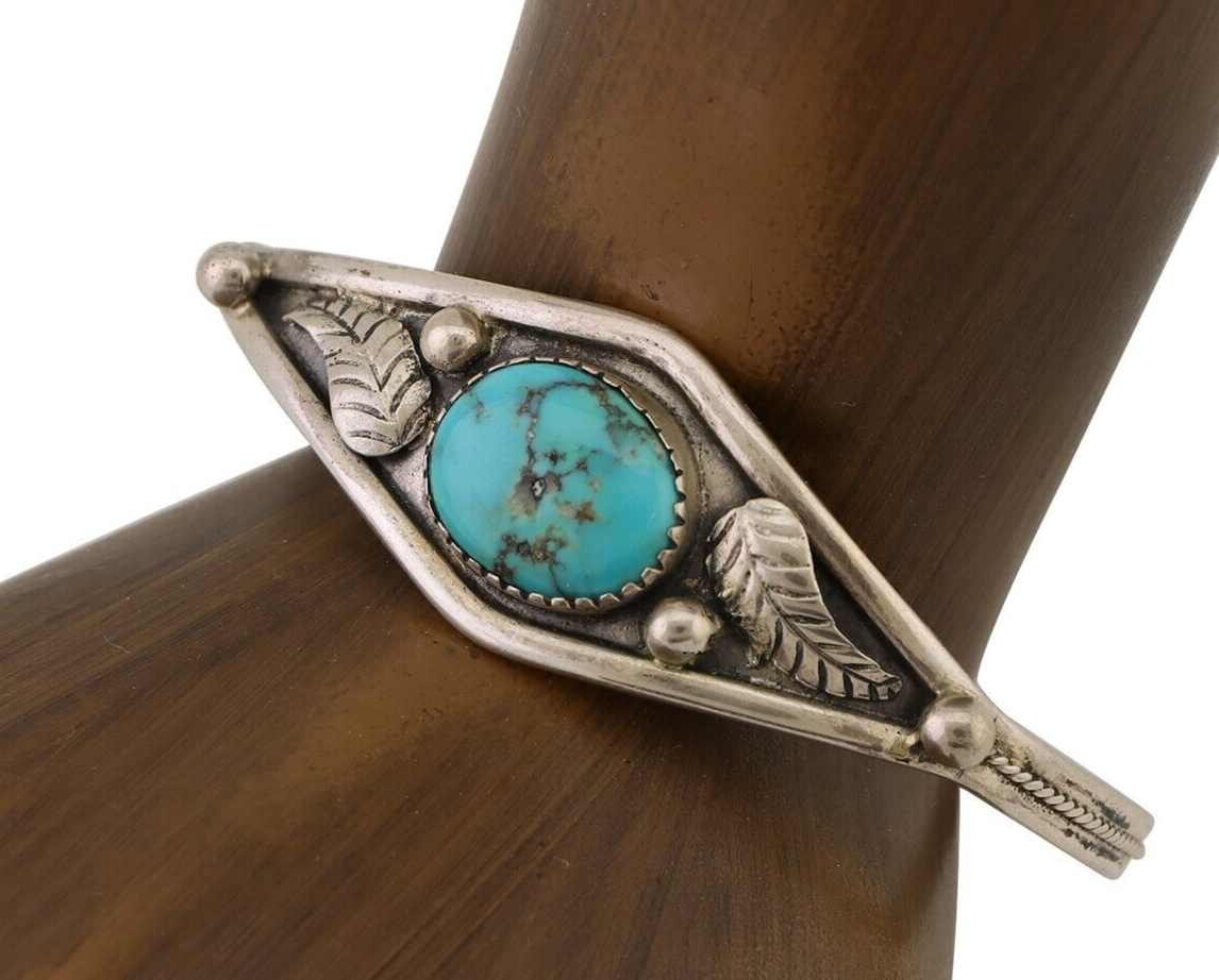 Navajo Handmade Bracelet 925 Silver Arizona Turquoise Native American C.80's