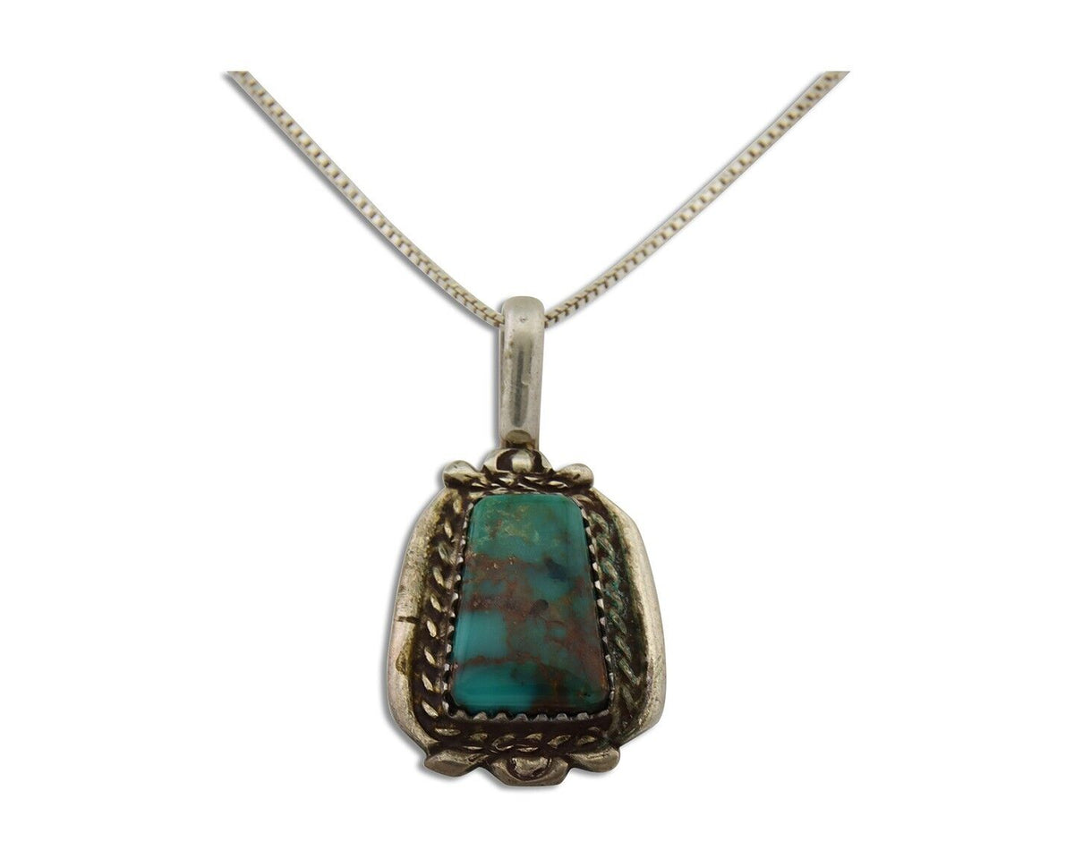 Navajo Necklace 925 Silver Turquoise Artist Signed Billy Eagle C.80's