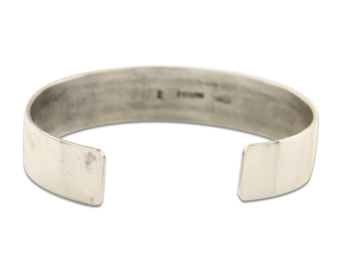 Navajo Bracelet 925 Silver & 12K Gold Cuff Artist Signed Randall Endito 80's