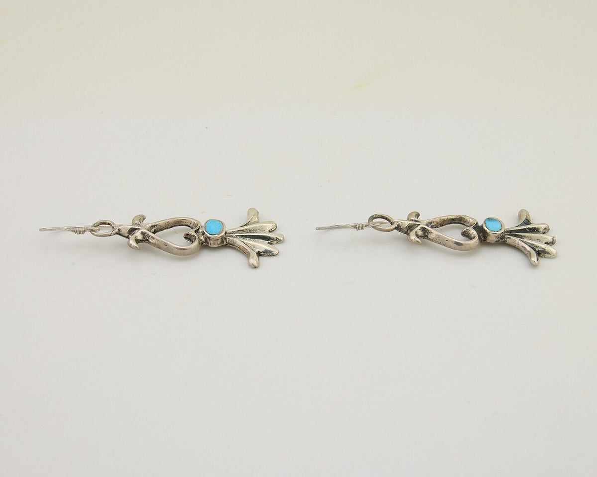 Navajo Dangle Earrings 925 Silver Blue Turquoise Native American Artist C.80's