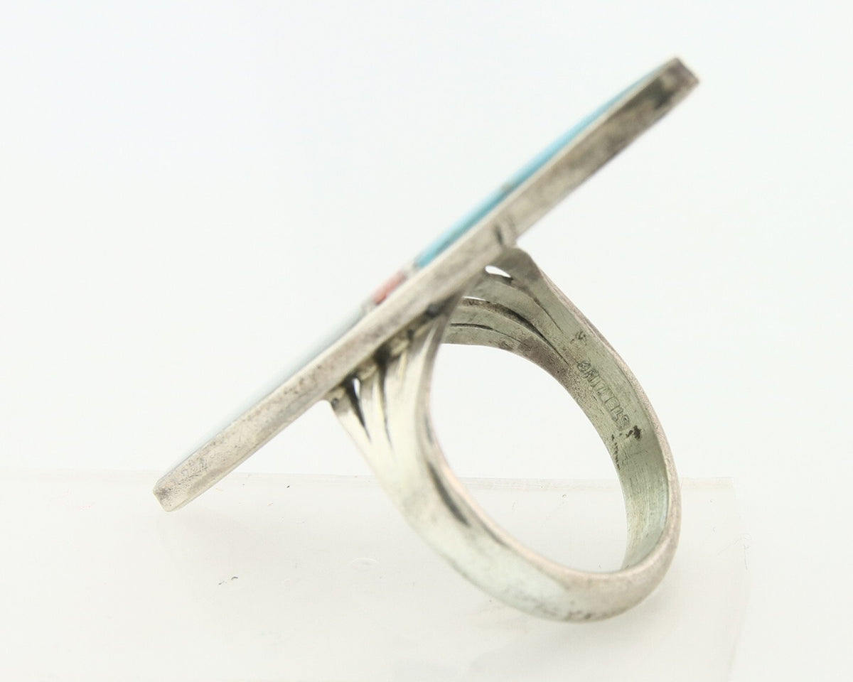 Vintage Navajo Ring 925 Sterling Silver Turquoise Handmade Size 8.5