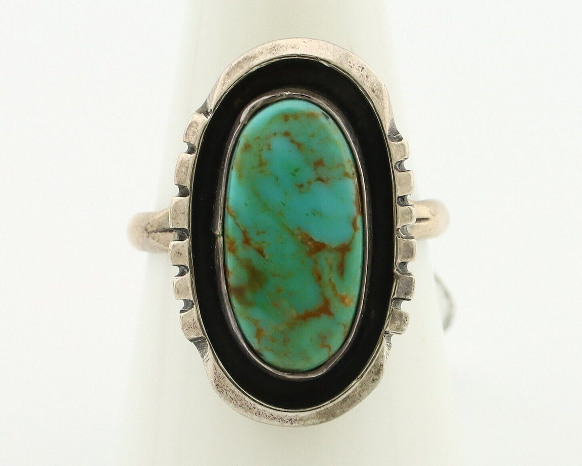 Navajo Ring 925 Silver Arizona Turquoise Native American Artist C.80's