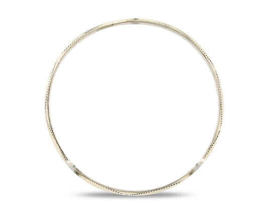 Navajo Bangle Bracelet 925 Silver Hand Stamped Triangle Native Artist C.80's