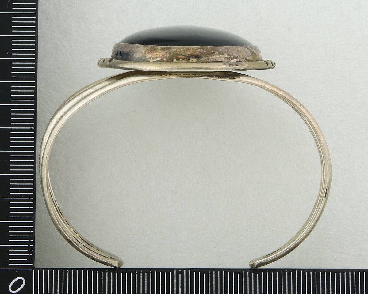 Vintage Navajo Bracelet 925 Silver Onyx Traditional Handmade Native American
