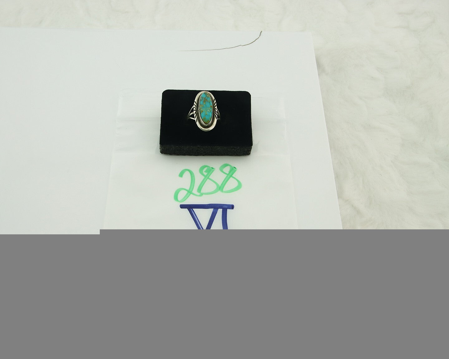 Vintage Navajo Ring 925 Sterling Silver Turquoise Handmade Signed C Size 7.25